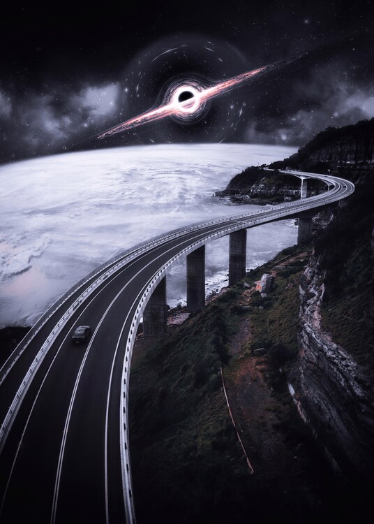 Plakat Road to the Black Hole and Planet Earth