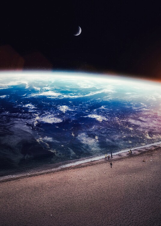 Plakat Space Beach Walk Planet Earth View