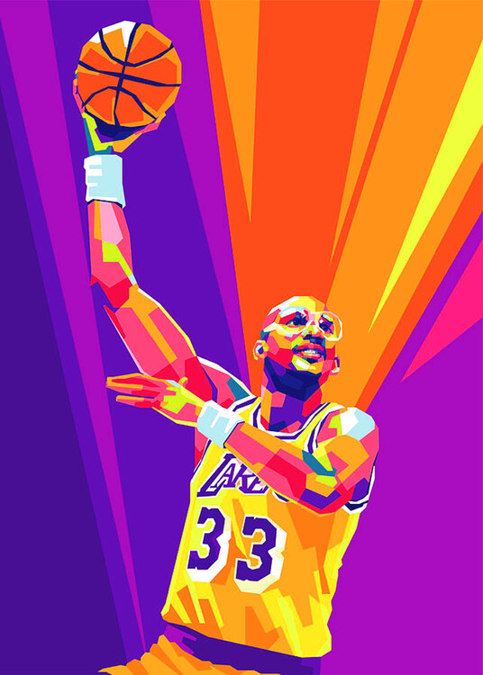 Poster Kareem basketball pop art