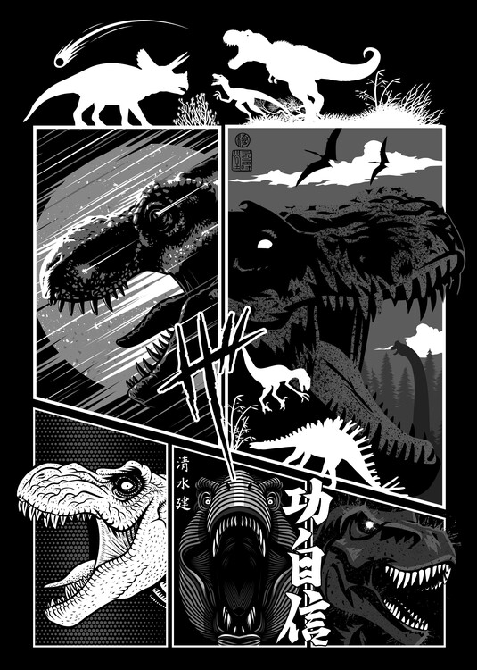 Плакат Comic dinosaurs Rex