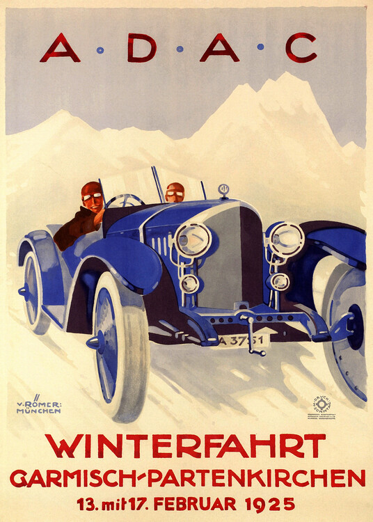 Canvas Print A.D.A.C Winter Road Race, 1925, Hans and Botho von Romer
