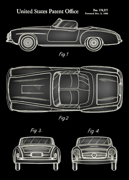 Plakát 1955 Classic Car Patent