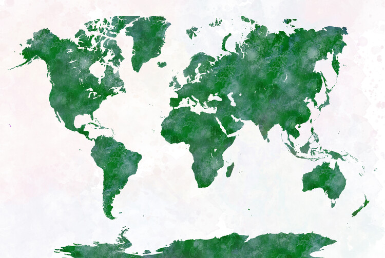 Poster Watercolor world map