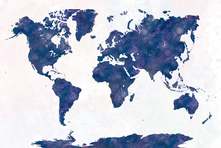 Poster Watercolor world map