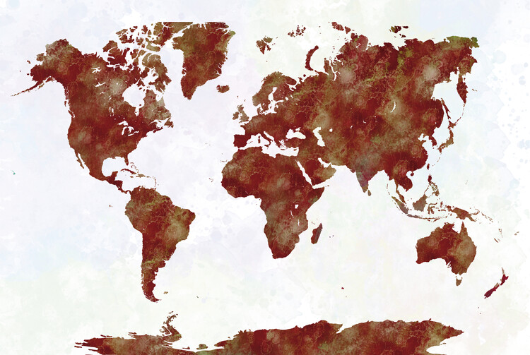 Poster Watercolor world map