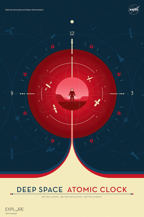 Canvas Print space atomic clock