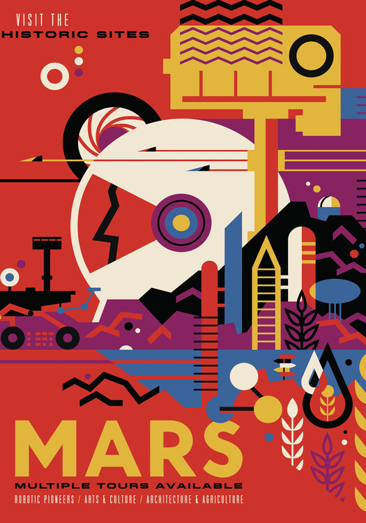 Poster mars space poster