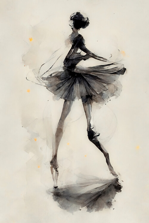 Poster Ballerina watercolor