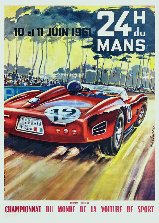 Poster 1961 24 Hours of Le Mans. World Championship Sports Car