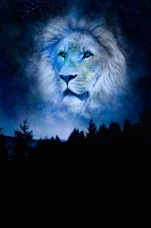 Slika na platnu Blue Lion Galaxy astrological sign