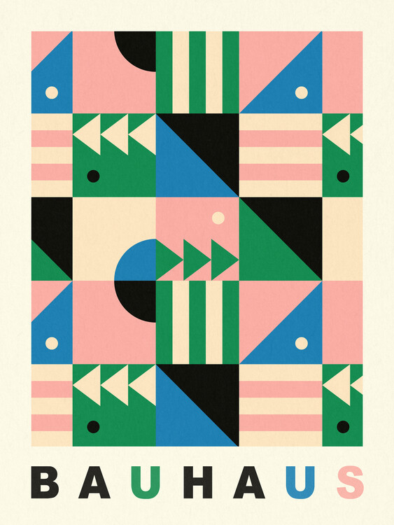 Plakat Original Bauhaus (No.1) in Pink & Blue