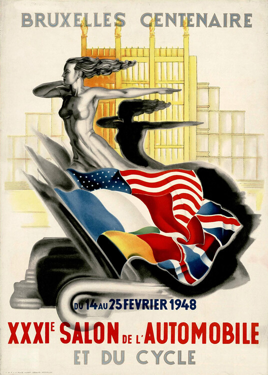 Poster 1948 Salon de L'Automobile et du Cycle, Belgium