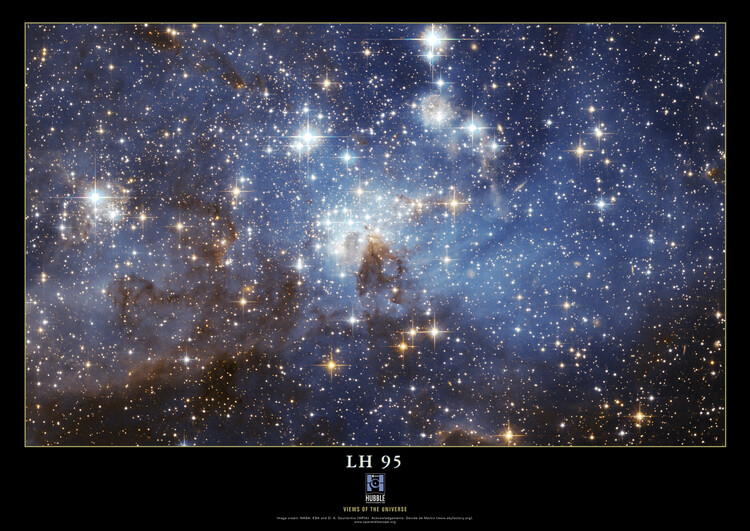 Poster LH 95 star-forming Region, Solar System, Space, Galaxy, Nasa, ESA, Hubble