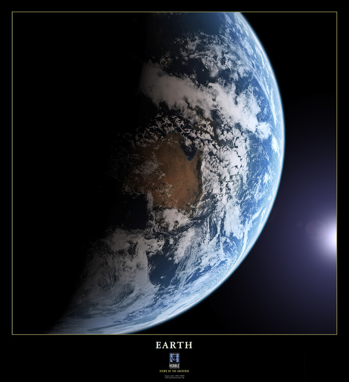 Poster Earth, Solar System, Space, Galaxy, Nasa, ESA, Hubble
