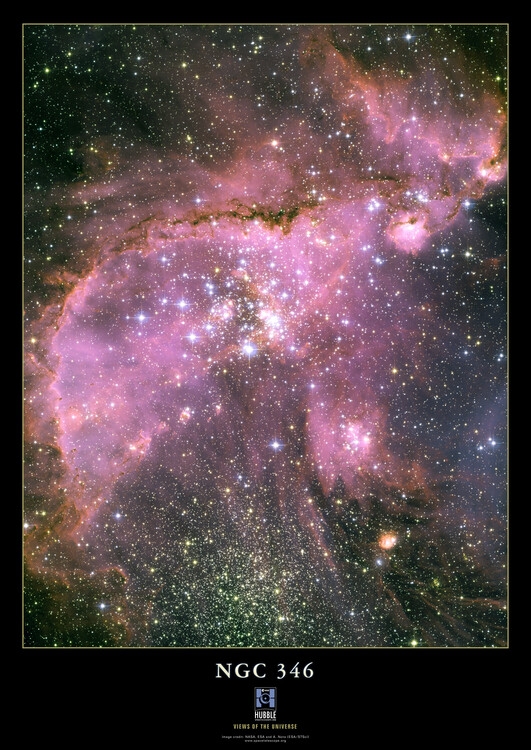 Juliste NGC 346 Cluster, Solar System, Space, Galaxy, Nasa, ESA, Hubble