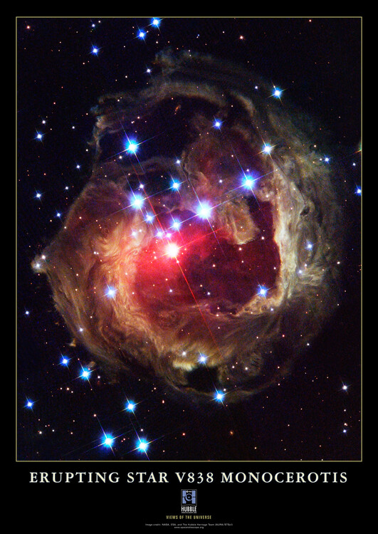 Juliste Erupting Star V838 Monocerotis, Solar System, Space, Galaxy, Nasa, ESA, Hubble