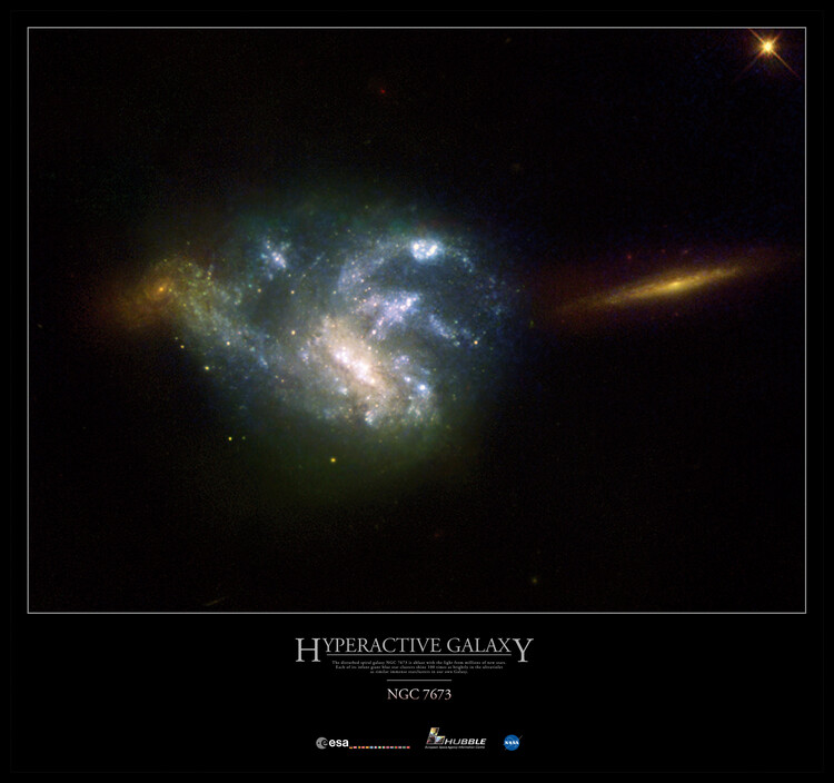 Αφίσα NGC7673 Hyperactive Galaxy, Space, Galaxy, Nasa, ESA, Hubble