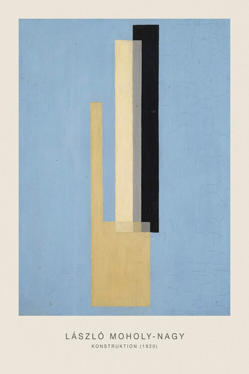Poster Konstruktion (Original Bauhaus in Pale Blue, 1920) - Laszlo / László Maholy-Nagy