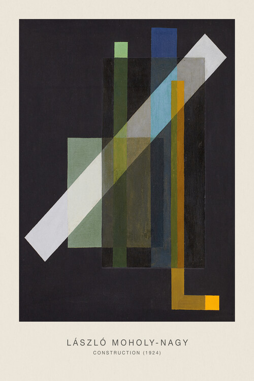 Poster Construction (Original Bauhaus in Black, 1924) - Laszlo / László Maholy-Nagy