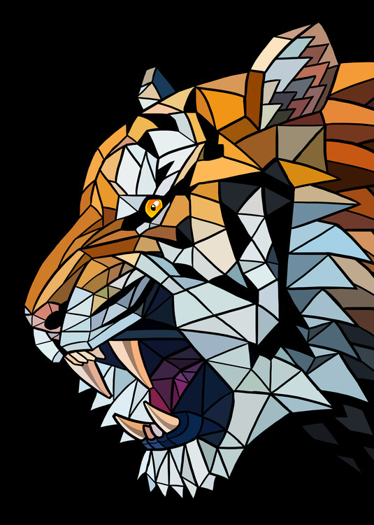 Canvas Print Tiger Polygons