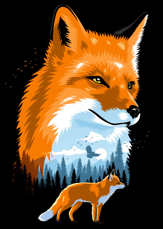 Poster Fox in the forest