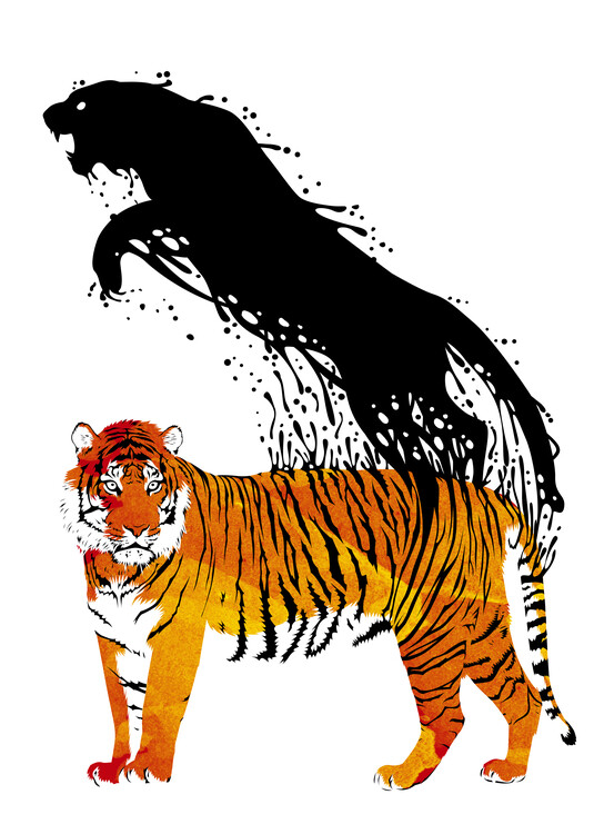Плакат Tiger jump ink