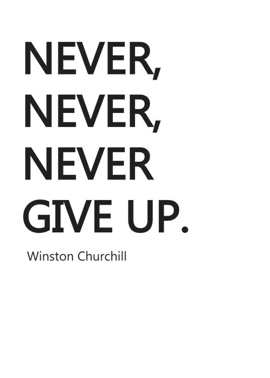Poster Never, Never, Never Give up!