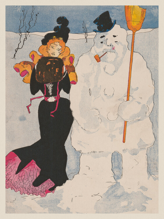 Poster Winter from The Seasons (Vintage Portrait of a Lady) - Leonetto Cappiello
