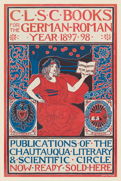 Εκτύπωση καμβά C.L.S.C Books (Retro Advert in Black and Red) - Louis Rhead
