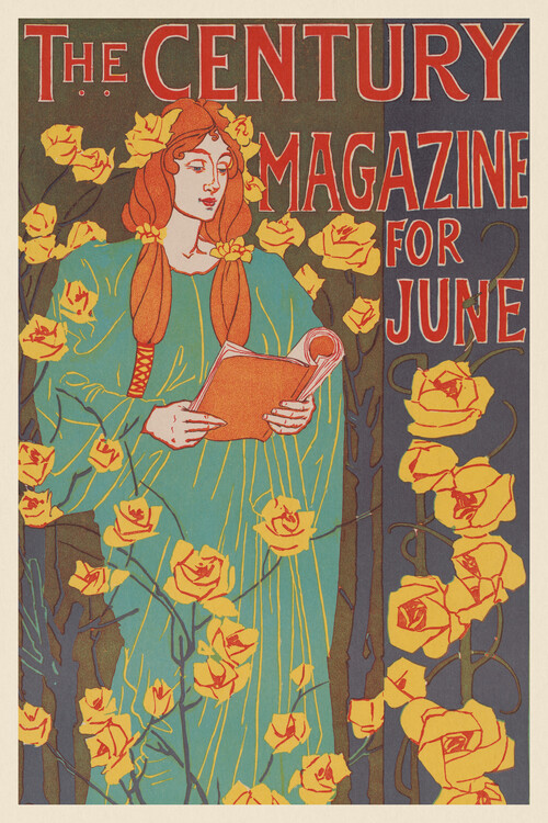 Poster The Century magazine for June, 1896 (Beautiful Vintage Red Haired Lady) - Louis Rhead