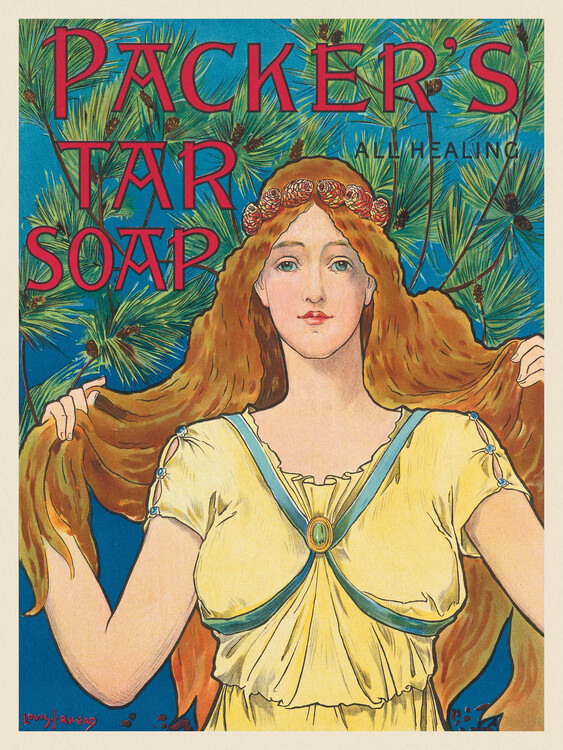 Obraz na plátně Packer's Tar Soap for Hair & Skin (Vintage Ad) - Louis Rhead