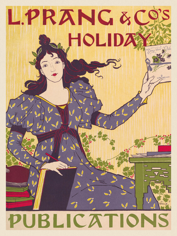 Bild auf Leinwand L. Prang & Co's Holiday Publication (Festive Vintage Christmas Poster) - Louis Rhead