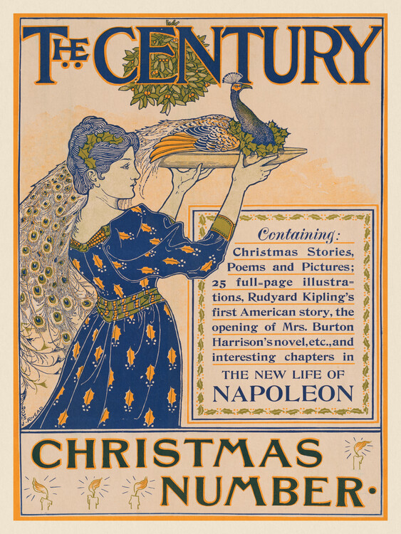 Poster The Century Christmas Number (Ft. Peacock & Beautiful Lady) - Louis Rhead