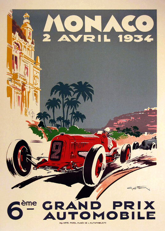 Canvas Print Monaco Grand Prix 1934 Motor Racing