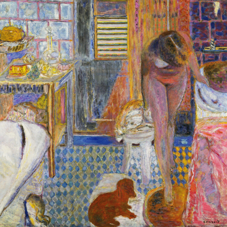 Poster The Bathroom, A Woman & Her Dog