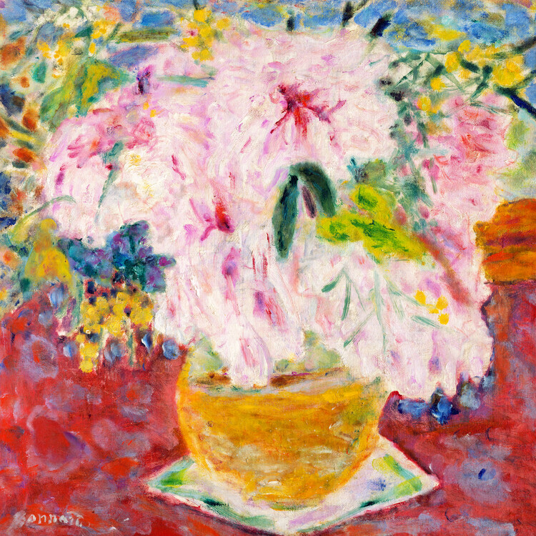 Levně Plakát, Obraz - The Pink Bouquet of Flowers, Pierre Bonnard, 40 × 40 cm