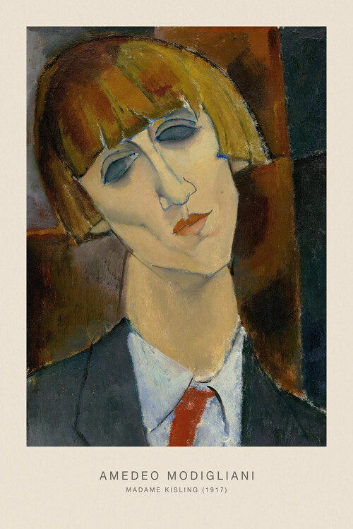 Canvas Print Madame Kisling (Portrait of an Androgynous Woman / Queer Lesbian Interest) - Amedeo Modigliani