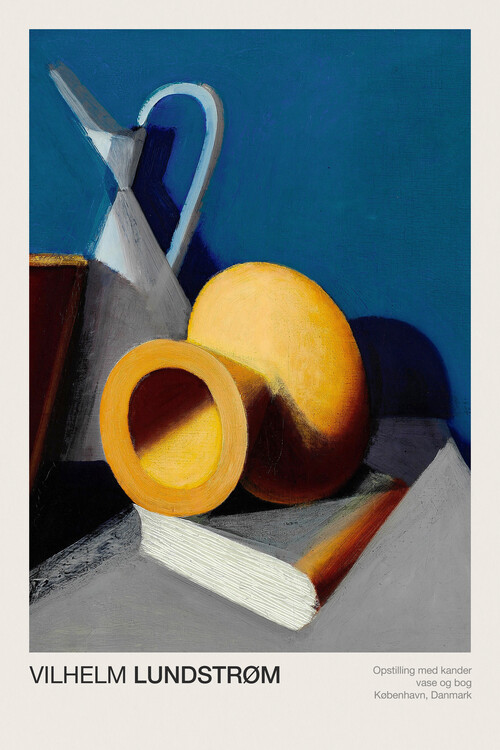 Plakát Still Life with pitcher, vase and book (Abstract Kitchen Painting) - Vilhelm Lundstrøm