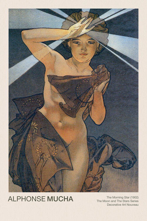 Obraz na plátně The Morning Star (Celestial Art Nouveau / Beautiful Female Portrait) - Alphonse / Alfons Mucha