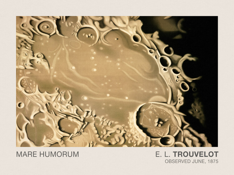 Plagát Mare Humorum (Stargazing / Vintage Space Station / Astronomy / Celestial Science Poster) - E. L. Trouvelot