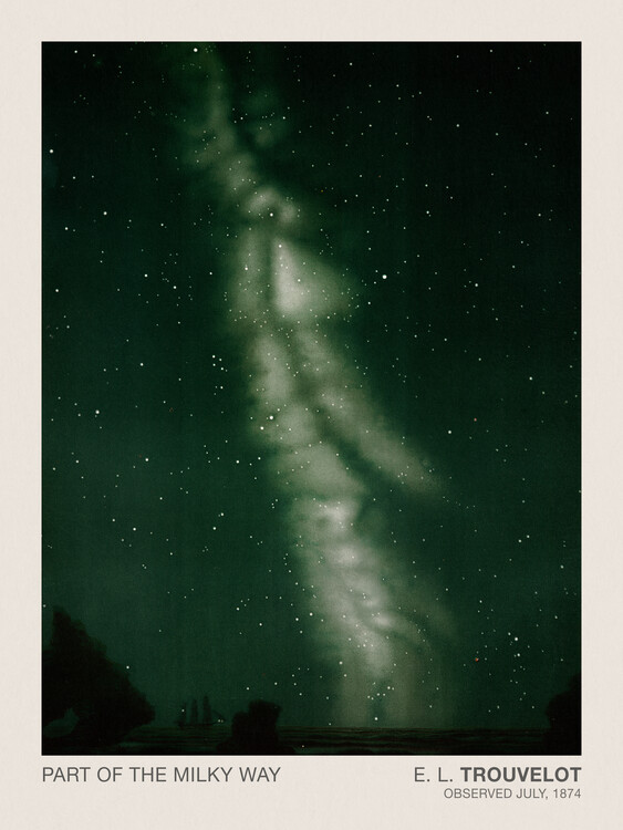 Plagát Part of the Milky Way (Stargazing / Vintage Space Station / Astronomy / Celestial Science Poster) - E. L. Trouvelot