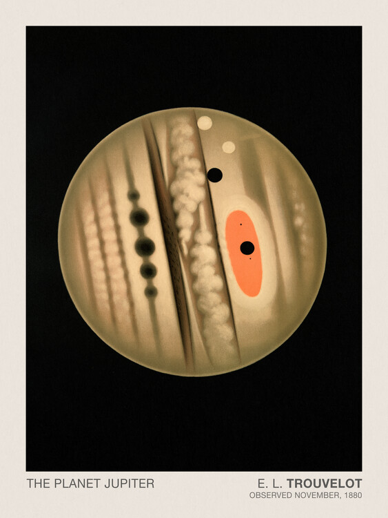Plagát The Planet Jupiter (Stargazing / Vintage Space Station / Astronomy / Celestial Science Poster) - E. L. Trouvelot