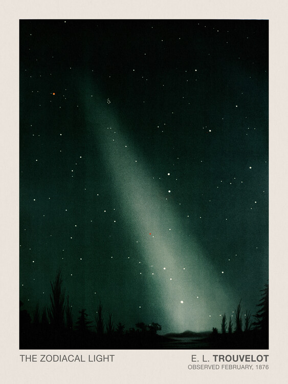 Plagát The Zodiacal Light (Stargazing / Vintage Space Station / Astronomy / Celestial Science Poster) - E. L. Trouvelot