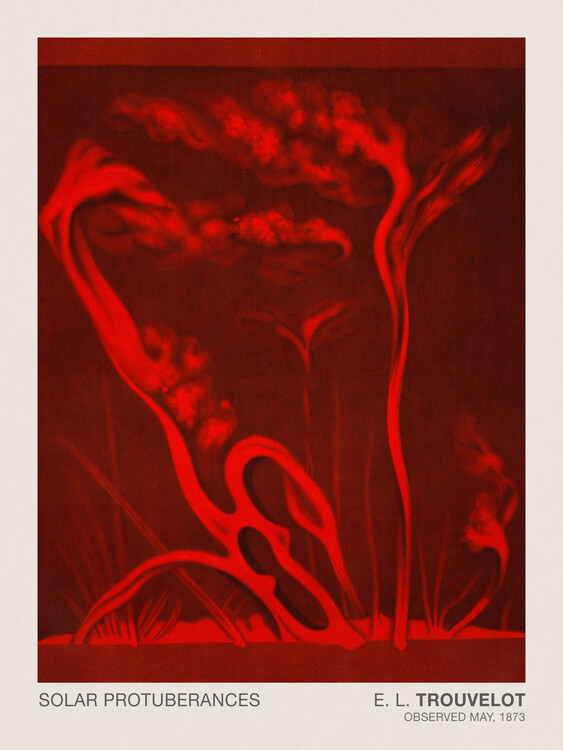 Plagát Solar Protuberances (Stargazing / Vintage Space Station / Astronomy / Celestial Science Poster) - E. L. Trouvelot