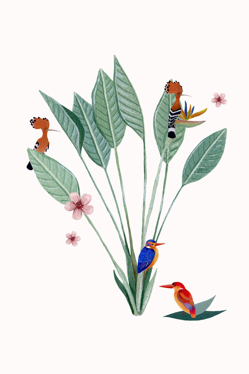 Poster Fantom Fifi Art - Botanical Illustration Birds