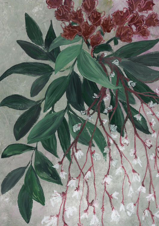 Poster Uriela red and green bouquet