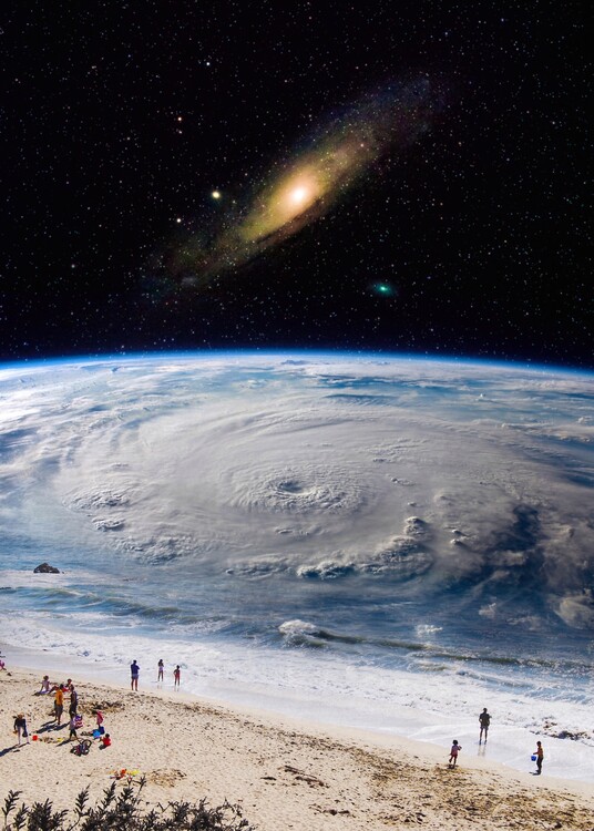 Плакат Surreal Space Beach Ocean Galaxy