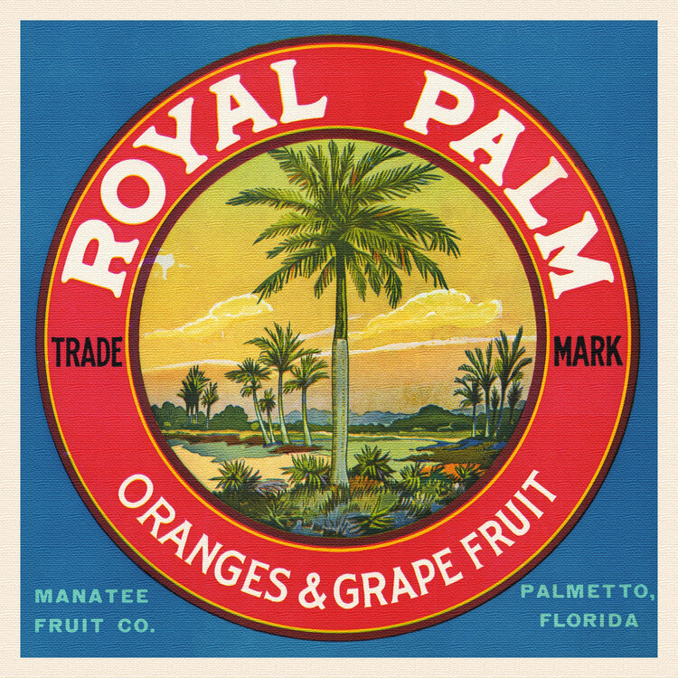 Plakát Royal Palm Brand Oranges & Grapefruit