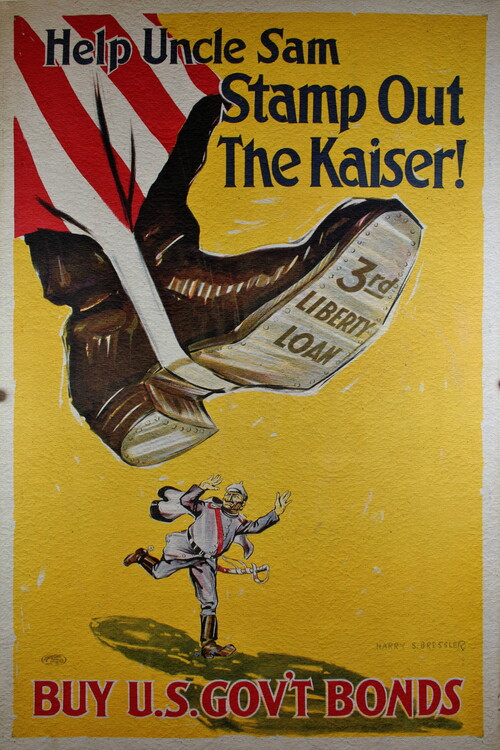Poster American Uncle Sam Vs The Kaiser vintage manifest poster