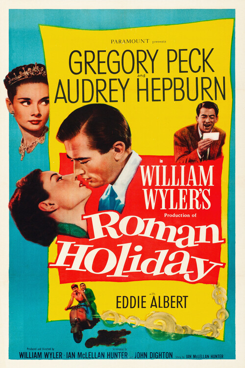 Poster Roman Holiday, Ft. Audrey Hepburn & Gregory Peck